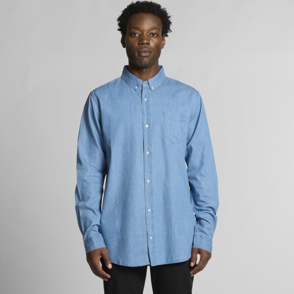5409 Men's Blue Denim Shirt Thumbnail